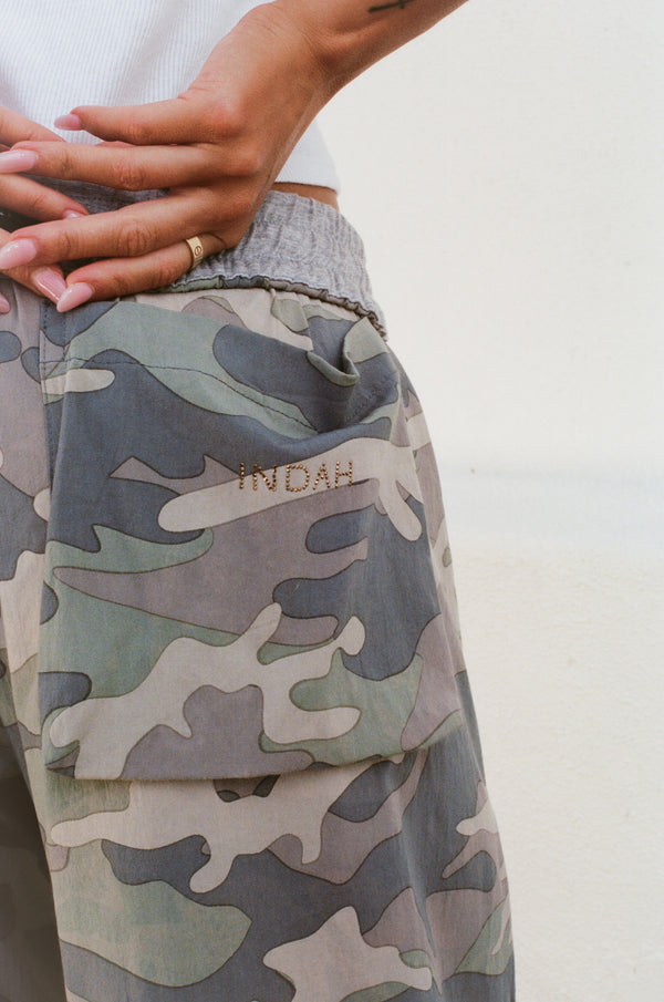 Polenta Cargo Pant in Rayon Chiffon Stretch